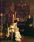 William McGregor Paxton In the Studio painting